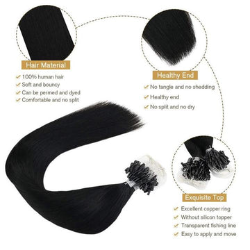 human hair micro ring remy